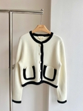 Cardigan SEZANE viền len đan khuy bọc 2 màu
