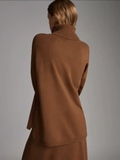Set len Massimo Dutti nâu cổ lọ+ chân váy