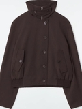 Áo khoác COS nâu kéo khóa