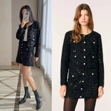 Áo khoác MAJE bling đen (có set)