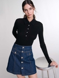 Áo len MAJE navy cổ bẻ