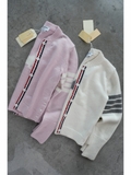 Cardigan THOM BROWNE logo lưng 2 màu