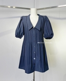 Váy SANDRO navy dập ly