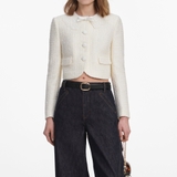 Áo SELF PORTRAIT tweed kem nơ cổ (có set)
