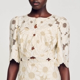 Váy SANDRO vàng hoa nổi