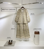 Áo MAJE hoa vàng tay đèn lồng