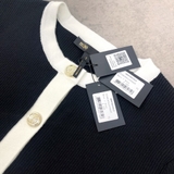 Cardigan MAJE đen viền trắng