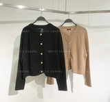 Cardigan Massimo khuy tròn vàng