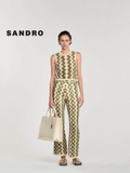 Quần SANDRO len móc xanh