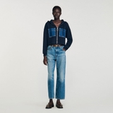 Áo khoác SANDRO cải jean có mũ