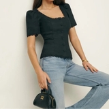 Áo REFORMATION cộc tay cải ren