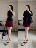 Chân váy SANDRO đỏ navy (có set)