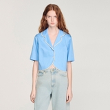 Sơ mi lụa SANDRO xanh (có set)