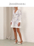 Váy ZIMMER MANN ngắn hoa xanh