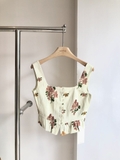 Áo 2 dây AGUA hoa vàng (có set)