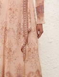 Váy ZIMMERMANN lụa nâu nude dáng dài kèm belt