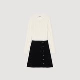 Váy len SANDRO đen trắng
