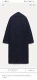 Áo khoác ZARA len navy dáng dài
