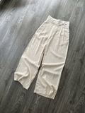 Quần MASSIMO DUTTI linen xếp ly cạp