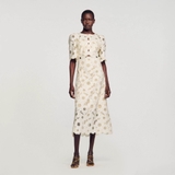 Váy SANDRO vàng hoa nổi