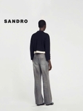 Áo khoác SANDRO chân lụa kem