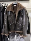 Áo khoác ZARA MAN cổ lông nâu