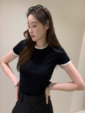 Tshirt MASSIMO DUTTI trơn viền cổ