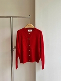 Cardigan BA&SH đỏ len mỏng khuy vàng