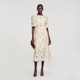 Váy SANDRO vàng hoa nổi