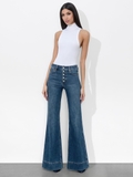 Quần jean ALICE OLIVIA 5 khuy ống vẩy