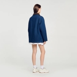 Áo khoác SANDRO jean cổ nhung