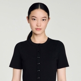 Váy SANDRO cộc đen dáng dài chân xòe