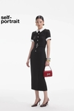 Váy SELF PORTRAIT cổ trắng kèm belt cộc tay