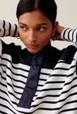 Áo CLAUDIE kẻ khuy bấm cổ