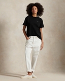 Tshirt RALPH LAUREN trơn logo cotton dày