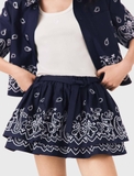 Chân váy MAJE tafta navy thêu (có set)
