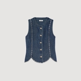 Áo jeans SANDRO sát nách đinh tán
