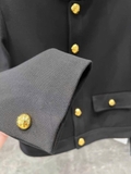 Set CELINE áo+ chân váy đen khuy vàng (có set)