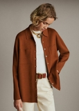 Áo len merino SEZANE túi ngực cổ bẻ 2 màu