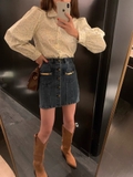 Chân váy CELINE denim túi 2 bên