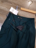 Quần culotes Zara dáng dài xanh cổ vịt