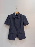 Áo VERONICA cộc họa tiết nổi (có set)