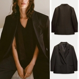 Blazer ZARA nâu kẻ