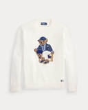 Áo len RALPH LAUREN trắng gấu áo xanh kẻ