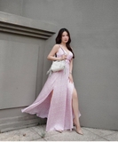 Váy lụa MAJE cut out