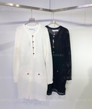 Váy SELF PORTRAIT cổ tròn khuy trước