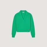 Áo len SANDRO cổ bẻ V 2 màu