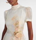 Váy ZIMMERMANN cộc tay cổ cao