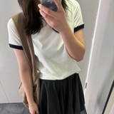 Tshirt COS trơn viền cổ tay 2 màu