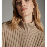 Áo len nâu vặn thừng Massimo Dutti cổ đứng